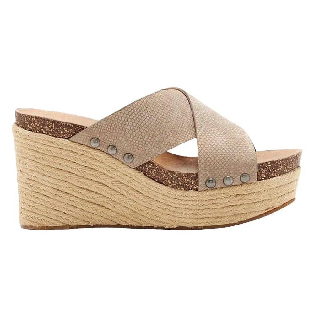 Lucky Brand Women's Neeka Taupe Slide Wedge Sandals Size 7.5M - Picture 3 of 16